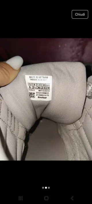 Scarpe Reebok donna argentate bianche