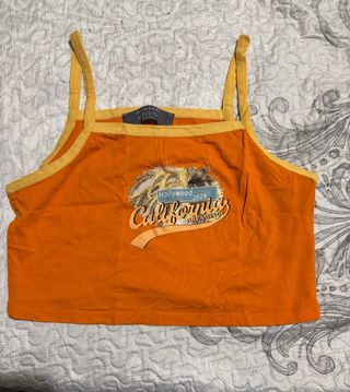 Camiseta tirantes naranja Primark Talla XS