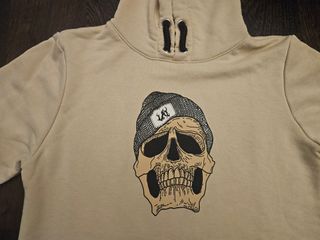 Felpa Lay ragazzo L beige con teschio