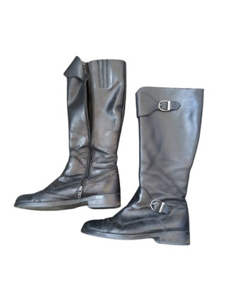 Stivali donna Gant Pelle Neri Punta Tonda Zip 39