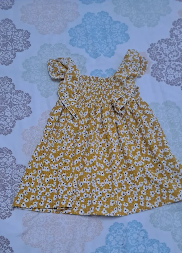Vestido niña floral amarillo talla 2-3 años
