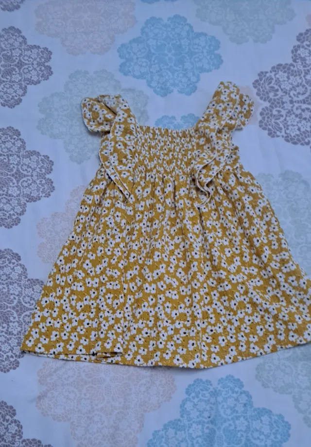 Vestido niña floral amarillo talla 2-3 años