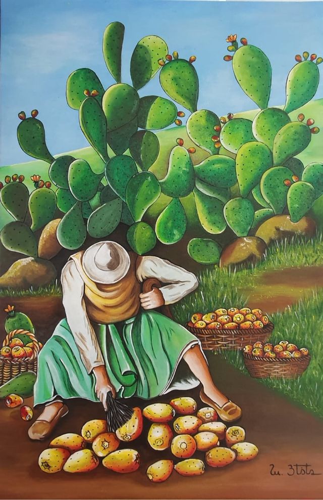 Cuadro Acrílico Cactus y Cosecha