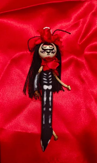 Bambolina artigianale - le nutz Dia de Los Muertos