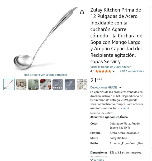 Cucharón Zulay Acero Inoxidable