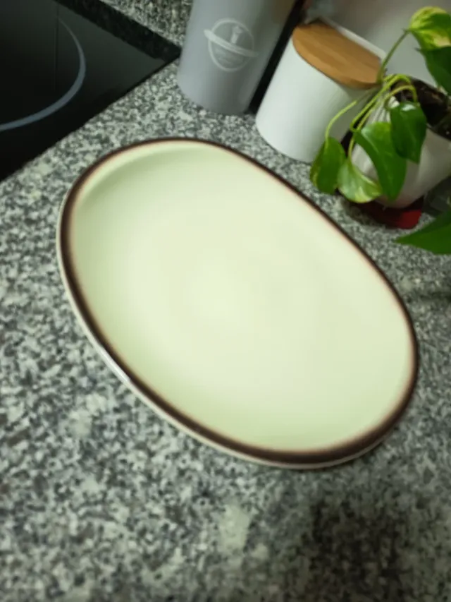 Fuente Bandeja Cerámica Beige y Marrón (4 Piezas)