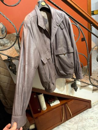 Giubbotto in vera pelle vintage grigio