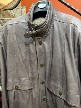 Giubbotto in vera pelle vintage grigio