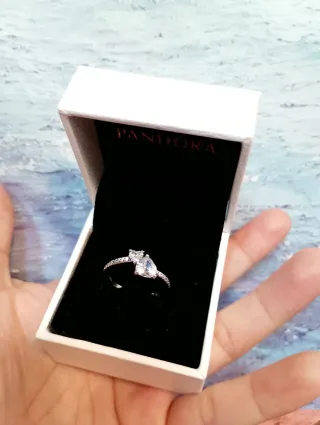 Anillo Pandora Plata Corazón 