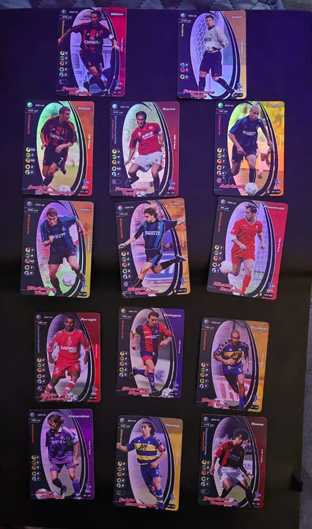 Lotto carte calcio Champions 2001-2002