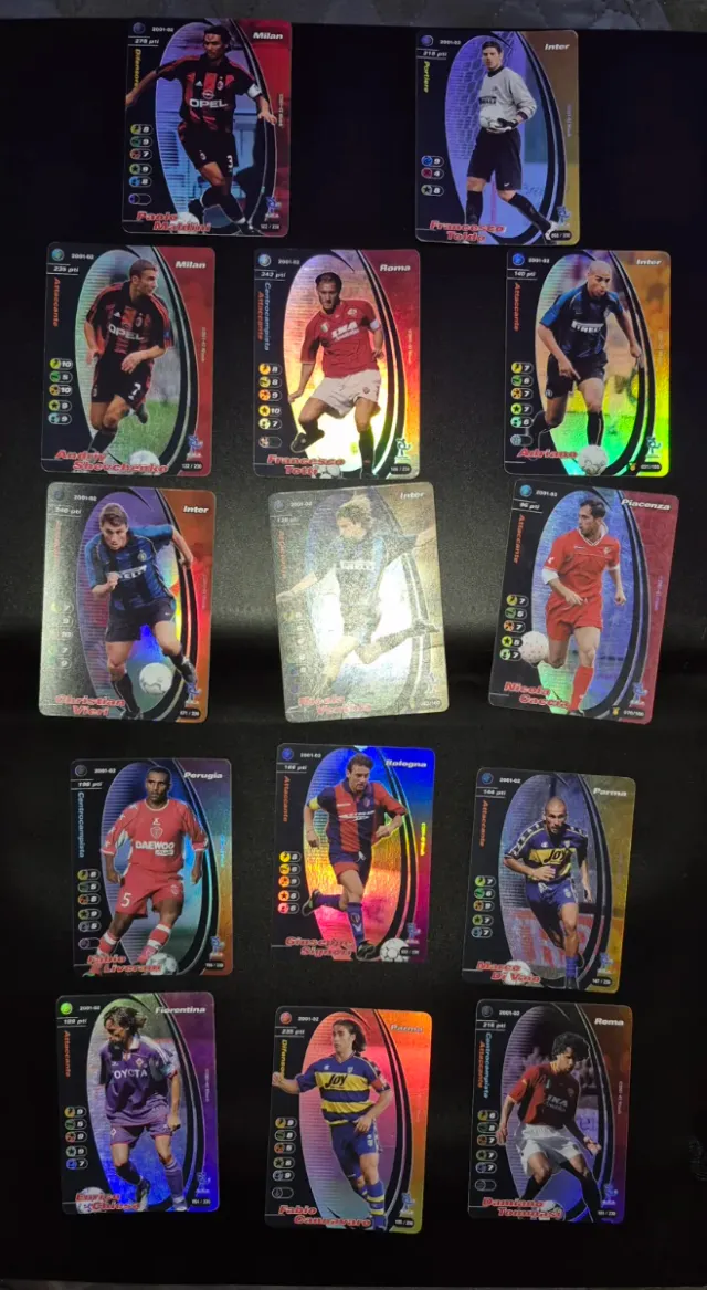 Lotto carte calcio Champions 2001-2002