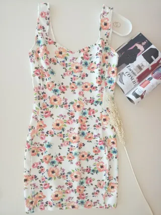 Vestido de fiesta blanco, para mujer