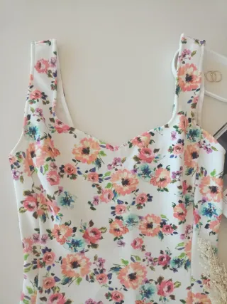 Vestido de fiesta blanco, para mujer