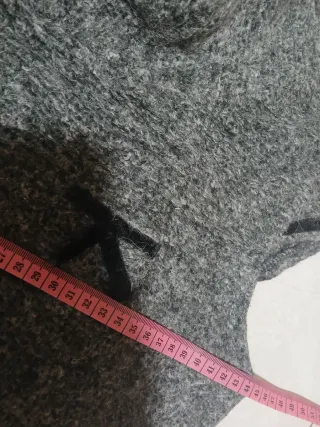 Vestito lana grigio collo alto maniche corte