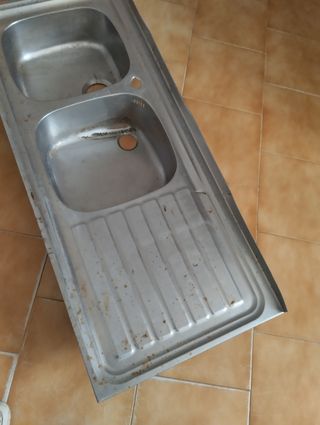 Fregadero doble seno acero inoxidable