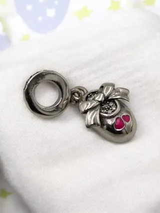 Charm patuco bebé plata y rosa plata s925