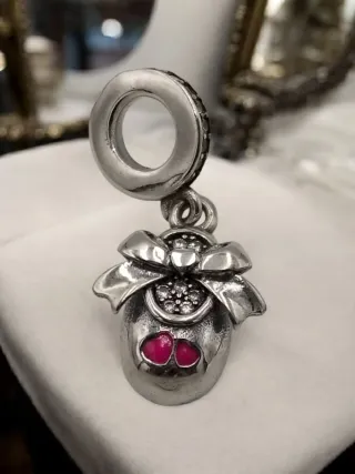 Charm patuco bebé plata y rosa plata s925