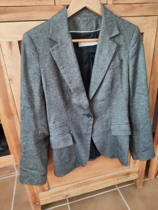 Blazer Zara Gris Entallada