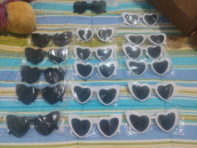 Gafas Corazón para Bodas (Blancas y Negras)