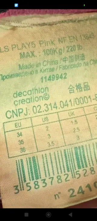 Pattini da bambina n 34