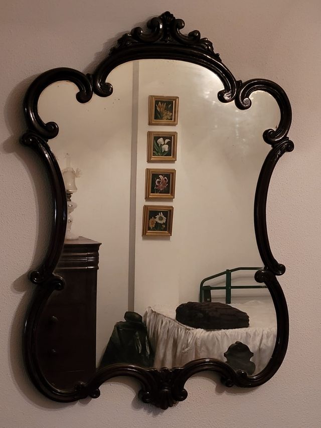 Espejo Antiguo Madera y Cristal