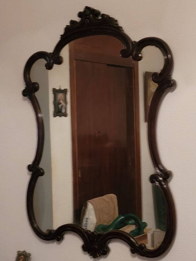 Espejo Antiguo Madera y Cristal