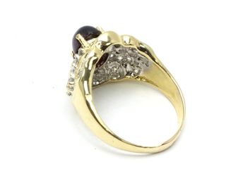 anillo oro 18k con piedra con turmalina,diamante