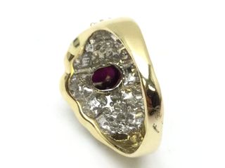 anillo oro 18k con piedra con turmalina,diamante