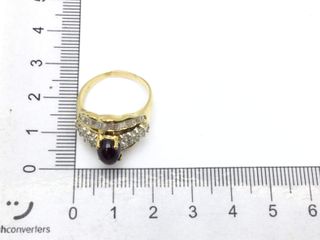 anillo oro 18k con piedra con turmalina,diamante