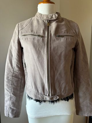 Bomber Zara Piel Sintética Beige
