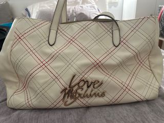 Bolso Moschino Shopper Blanco Roto