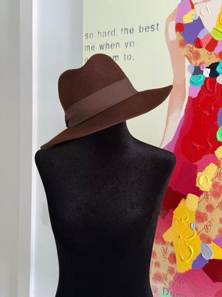 Sombrero marrón elegante