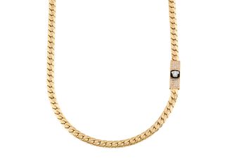 cadena oro 18k con piedra 35cm