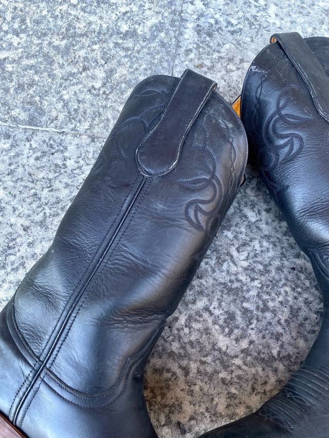Vintage Marlboro boots leather cowboy 90s black