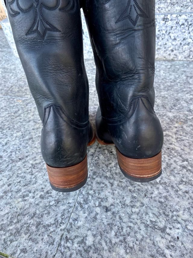 Vintage Marlboro boots leather cowboy 90s black