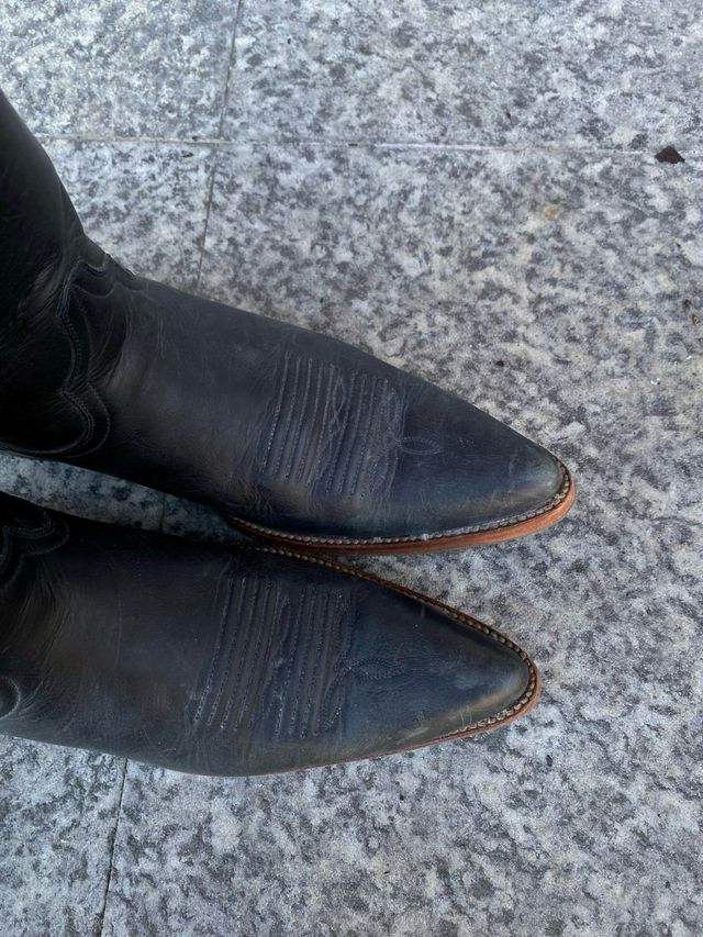 Vintage Marlboro boots leather cowboy 90s black