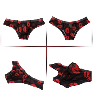 Tanga hombre estampado labios