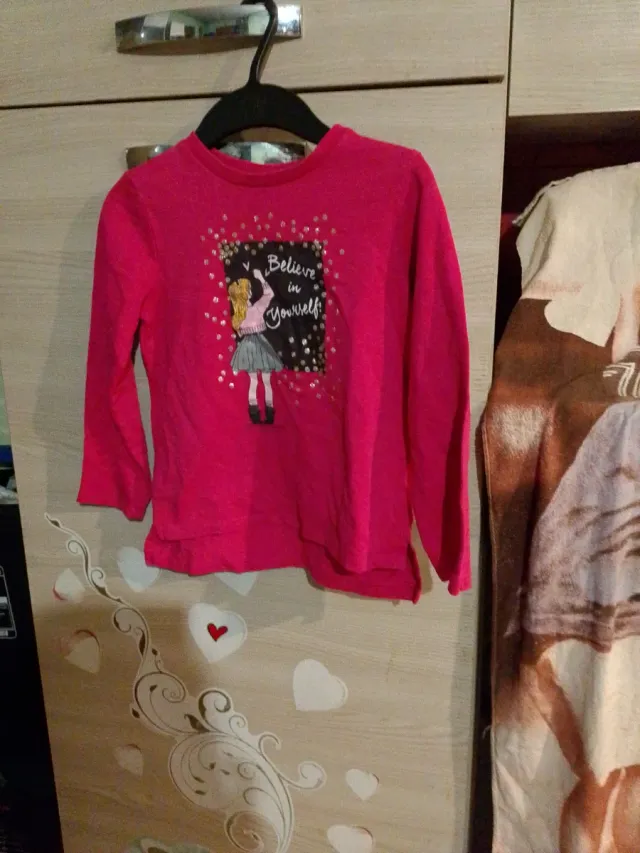 Maglietta bambina rosa Believe in yourself