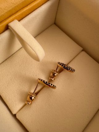 Pendientes Fendi G con circonitas negras