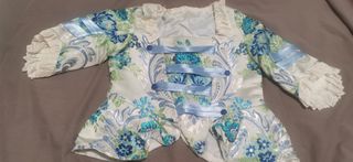 Corpiño fallera niña azul y blanco