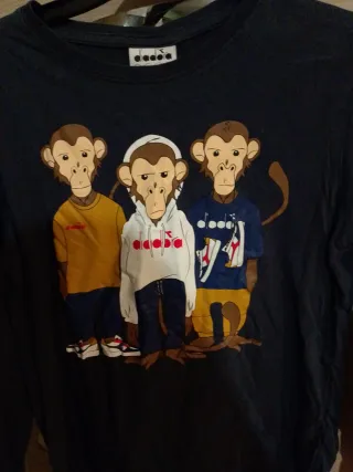 Maglietta maniche lunghe con stampa scimmie M