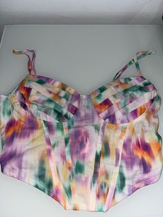 Top Corsé Estampado Multicolor