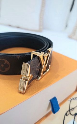 Cinturón Louis Vuitton Marrón y Dorado