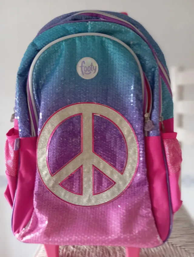 Mochila Footy con carro, luz y lentejuelas