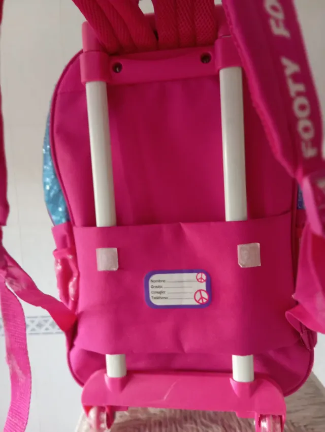 Mochila Footy con carro, luz y lentejuelas