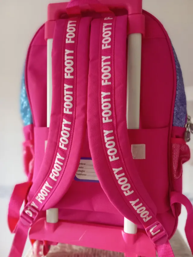 Mochila Footy con carro, luz y lentejuelas