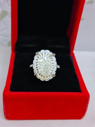 Anillo Camafeo Nácar Plata 925