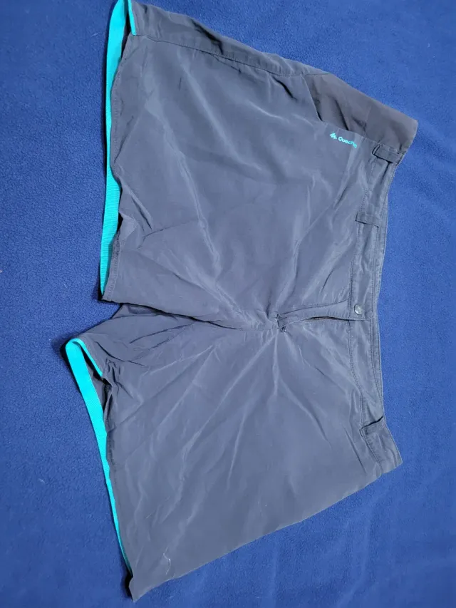 Pantalón corto mujer Quechua gris/turquesa