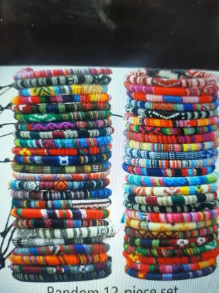 24 Pulseras Tejidas Multicolor,A ESTRENAR