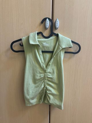 Camiseta sin mangas Hollister verde pastel